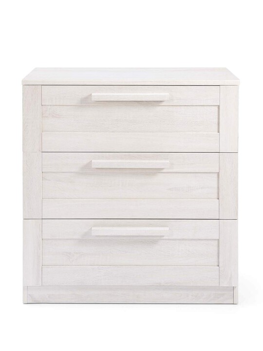 Atlas 4 Piece Cotbed with Dresser Changer, Wardrobe, and Essential Fibre Mattress Set- White image number 5